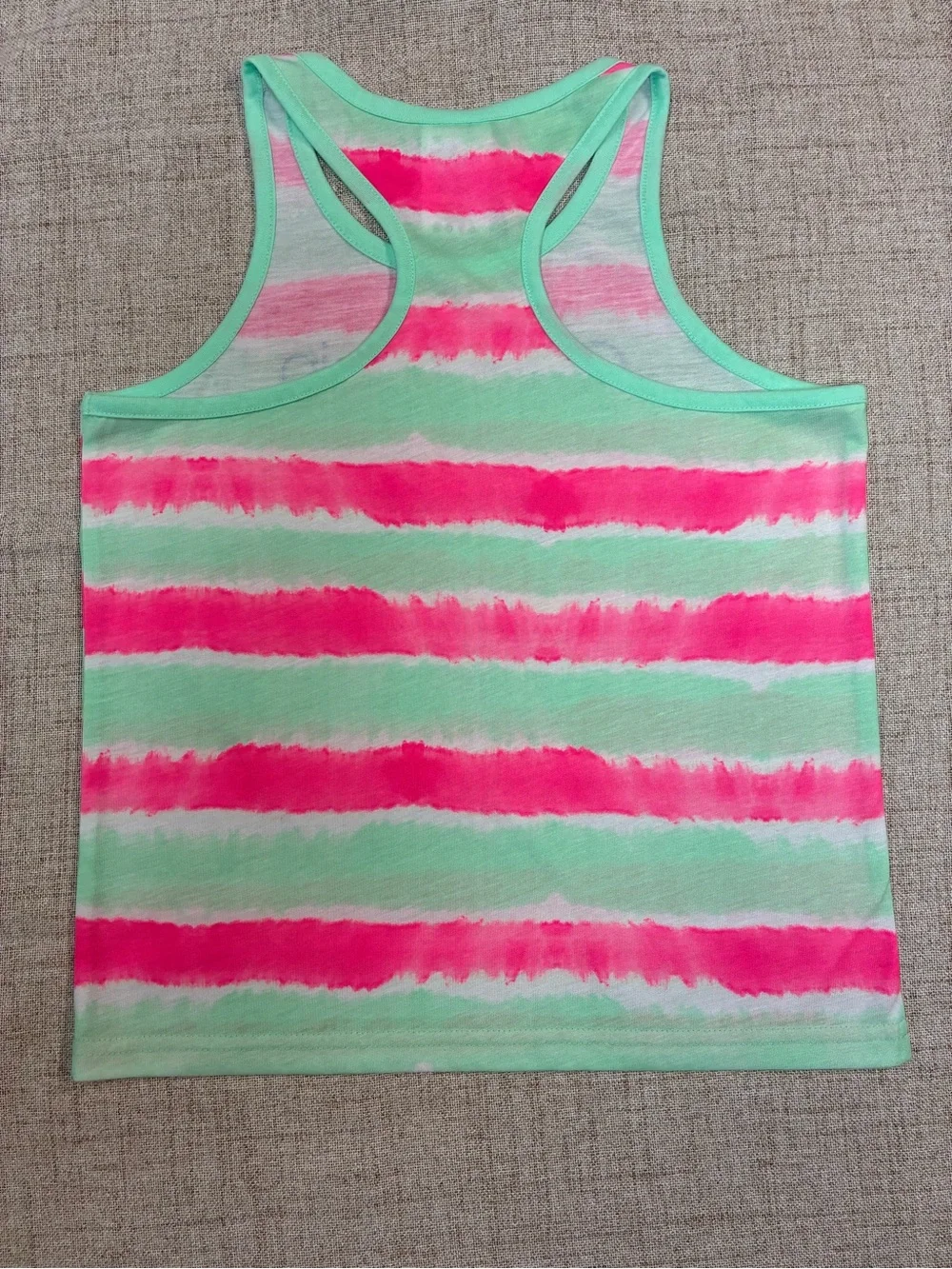 Calvin Klein Pink & Mint Striped Tank and Shorts Pajama Set